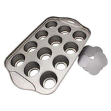 12 Cups Individual Mini Cheesecake Pan with Loose Base - Front View