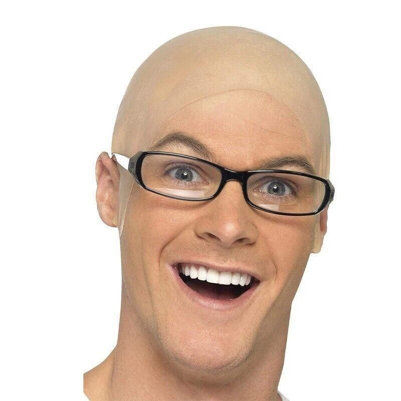 Bald Cap Head Costume Accessory for Halloween Party and Cosplay
