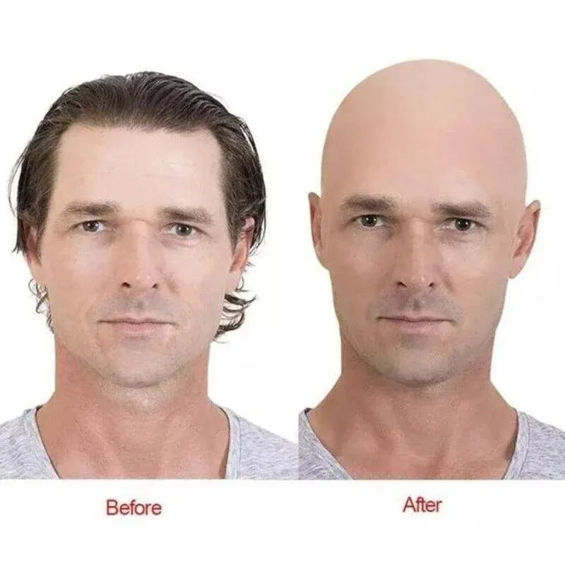 Bald Cap Head Costume Accessory for Halloween Party and Cosplay