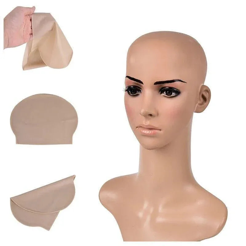 Bald Cap Head Costume Accessory for Halloween Party and Cosplay