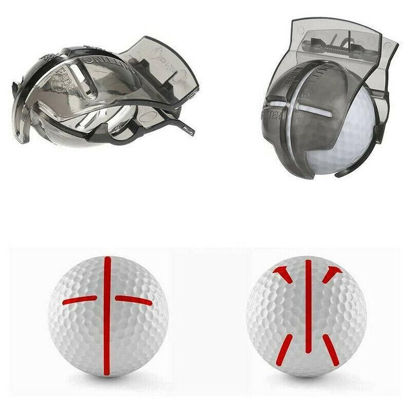 Sports Alignment Golf Ball Marker 3 Line Tool Drawing Liner Set Stencil Au Stock - Black