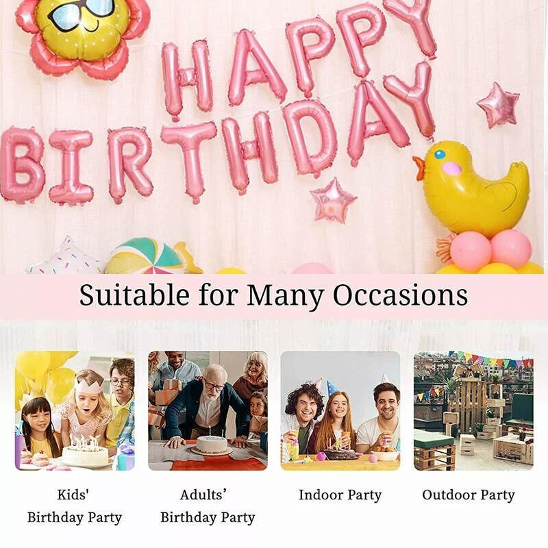 45-50 Pcs Happy Birthday 3D Unicorn Decoration Balloons Diy Decor Party Set - 05