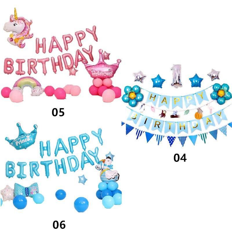 45-50 Pcs Happy Birthday 3D Unicorn Decoration Balloons Diy Decor Party Set - 05
