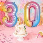 32 Inch Number Foil Balloons Party Decor Rainbow Gradient for Birthday or Events - Colour-6