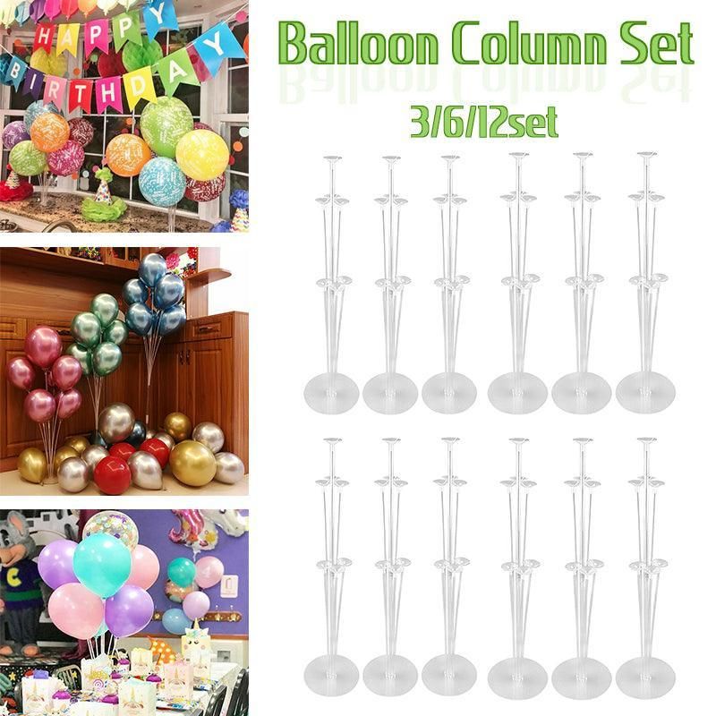 3/6/12 Set 70 Cm Balloon Column Set Upright Base Stand Holder Wedding Party Deco - 3Sets
