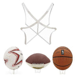 12Cm Clear Acrylic Ball Stand Holder Display Rugby Basketball Football Soccer - Side View