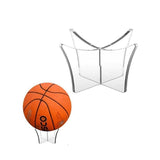 12Cm Clear Acrylic Ball Stand Holder Display Rugby Basketball Football Soccer - Top-Down View