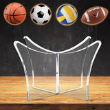12Cm Clear Acrylic Ball Stand Holder Display Rugby Basketball Football Soccer - 45-Degree Angle