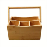 Portable Bamboo Storage Box Fruit Basket Organizer Multi Purpose Storage Basket - Front View