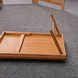 Wooden Bamboo Folding Tray Bamboo Fold Up Lap Tray Tea Coffee Table Breakfast