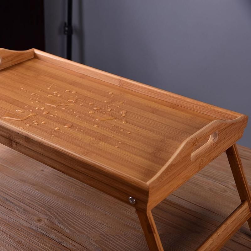 Wooden Bamboo Folding Tray Bamboo Fold Up Lap Tray Tea Coffee Table Breakfast