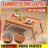 Wooden Bamboo Folding Tray Bamboo Fold Up Lap Tray Tea Coffee Table Breakfast - Extra Image