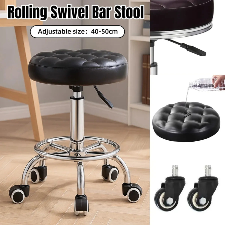 Bar Stool Swivel Height Adjustable Round Stool for Kitchen Bar Home Office