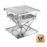 Camping Stainless Steel Collapsible Barbecue Grill Portable Outdoor BBQ Grill - Front View