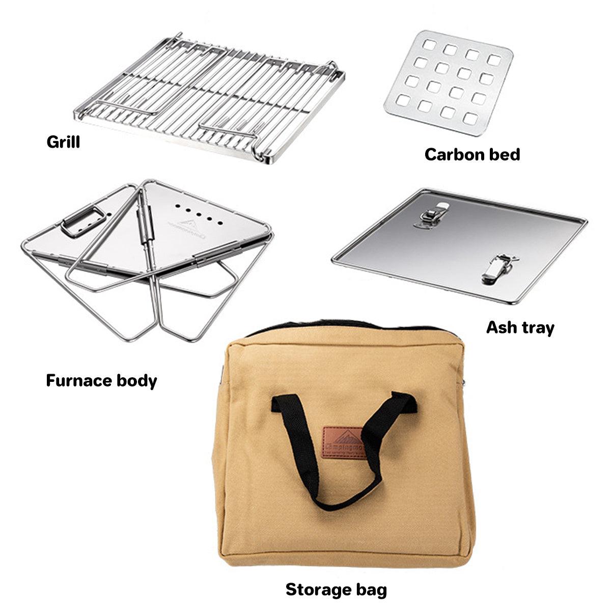 Camping Stainless Steel Collapsible Barbecue Grill Portable Outdoor BBQ Grill