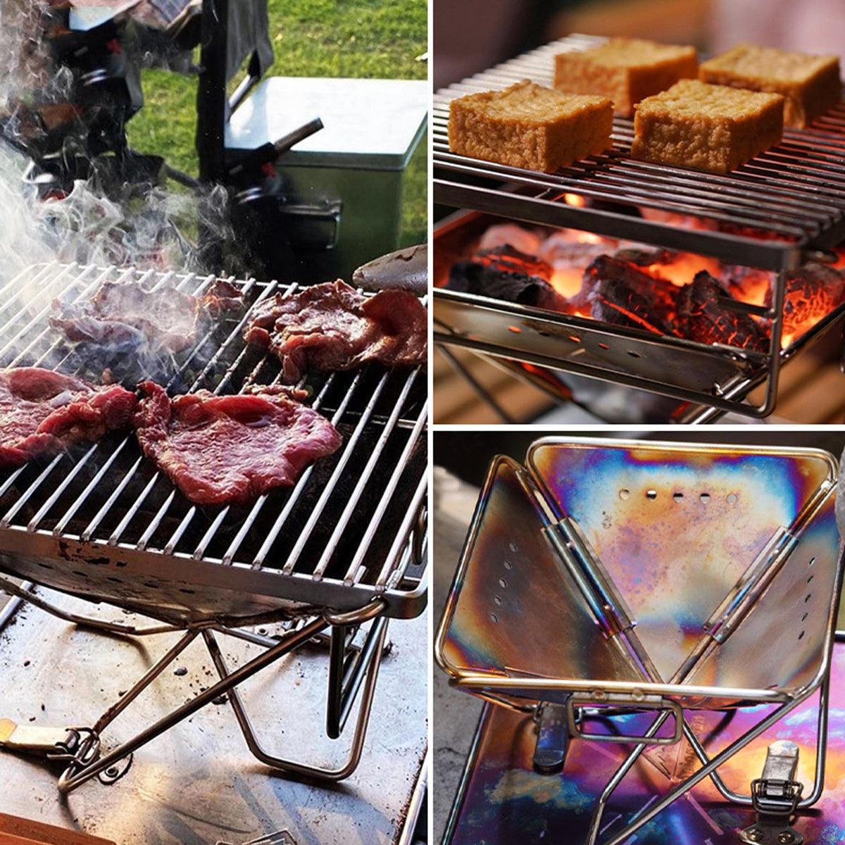Camping Stainless Steel Collapsible Barbecue Grill Portable Outdoor BBQ Grill