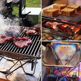 Camping Stainless Steel Collapsible Barbecue Grill Portable Outdoor BBQ Grill - 45-Degree Angle