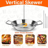 Stainless Steel Vertical Skewer Grill Pan Barbecue Kebab Rack Grill Cooking Tool