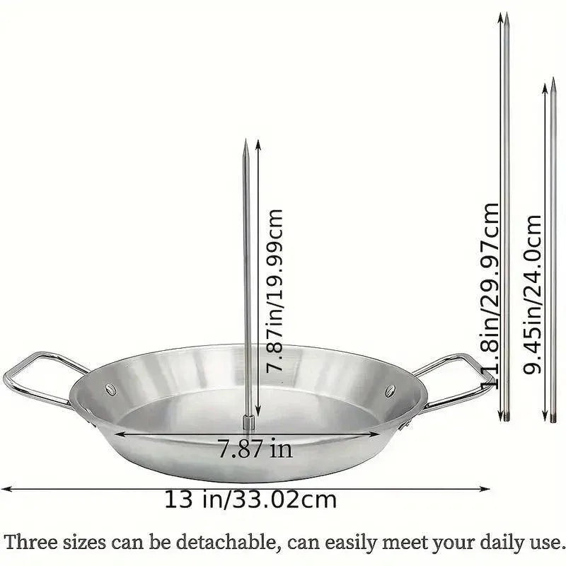 Stainless Steel Vertical Skewer Grill Pan Barbecue Kebab Rack Grill Cooking Tool