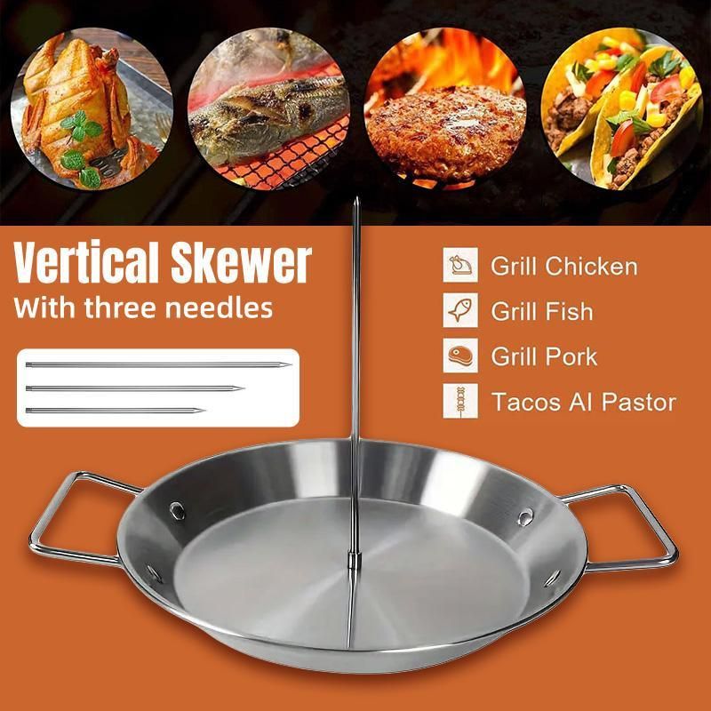 Stainless Steel Vertical Skewer Grill Pan Barbecue Kebab Rack Grill Cooking Tool