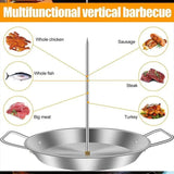 Stainless Steel Vertical Skewer Grill Pan Barbecue Kebab Rack Grill Cooking Tool - 45-Degree Angle