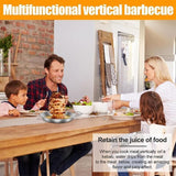Stainless Steel Vertical Skewer Grill Pan Barbecue Kebab Rack Grill Cooking Tool - Extra Image