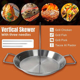 Stainless Steel Vertical Skewer Grill Pan Barbecue Kebab Rack Grill Cooking Tool - Top-Down View