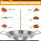 Stainless Steel Vertical Skewer Grill Pan Barbecue Kebab Rack Grill Cooking Tool - 45-Degree Angle