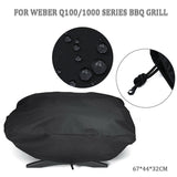 Waterproof BBQ Grill Cover for Weber Q100 Q1000 Series 67×44×32cm