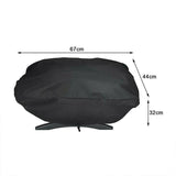 Waterproof BBQ Grill Cover for Weber Q100 Q1000 Series 67×44×32cm - Side View
