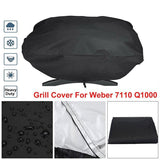 Waterproof BBQ Grill Cover for Weber Q100 Q1000 Series 67×44×32cm - Top-Down View