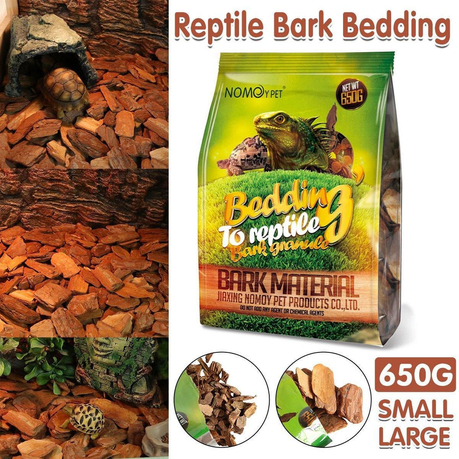 Reptile Bedding Substrate for Lizard Snake Tortoise Natural Bark Material - Small 650g