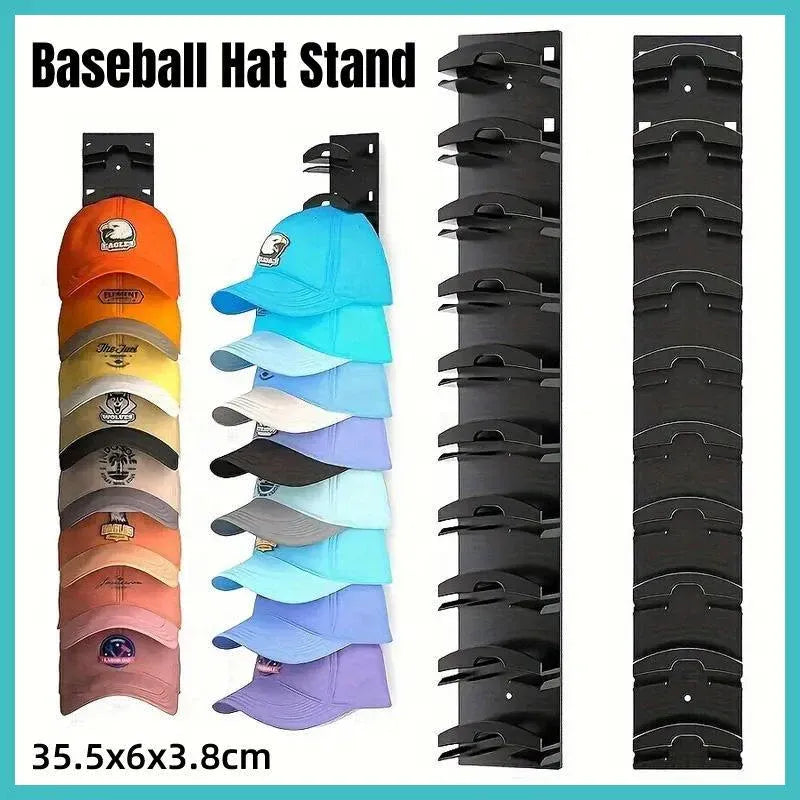 Multi Tier Wall Mounted Hat Storage Rack Cap Organizer for Baseball Hats and Cap