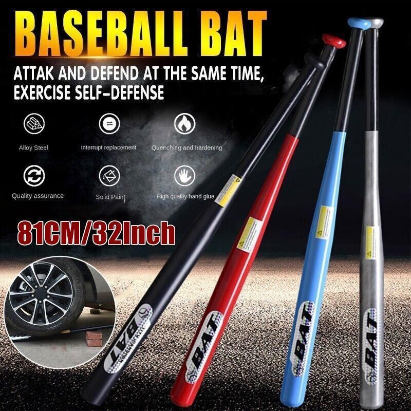 32inch 81cm Alloy Steel Baseball Bat with Multi-Colour Options - Blue