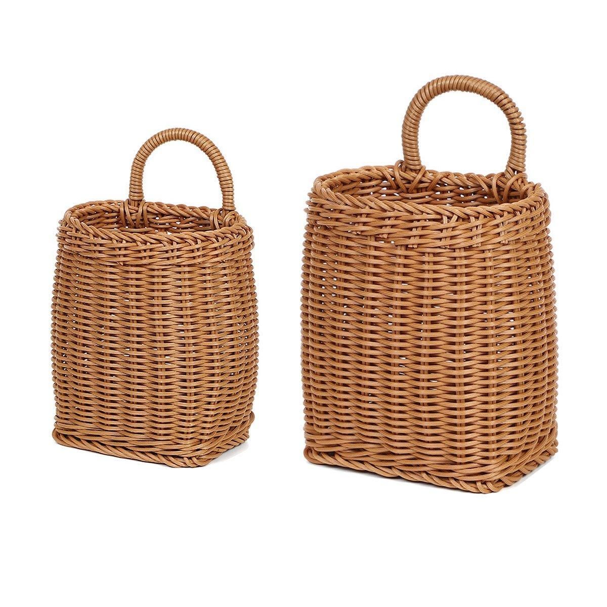 Vintage Wall Hanging Basket Kitchen Storage Basket Small Flower Basket Organizer - 12cm