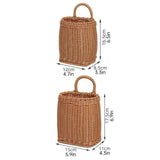 Vintage Wall Hanging Basket Kitchen Storage Basket Small Flower Basket Organizer - 12cm - Top-Down View