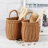 Vintage Wall Hanging Basket Kitchen Storage Basket Small Flower Basket Organizer - 15cm - Low Angle
