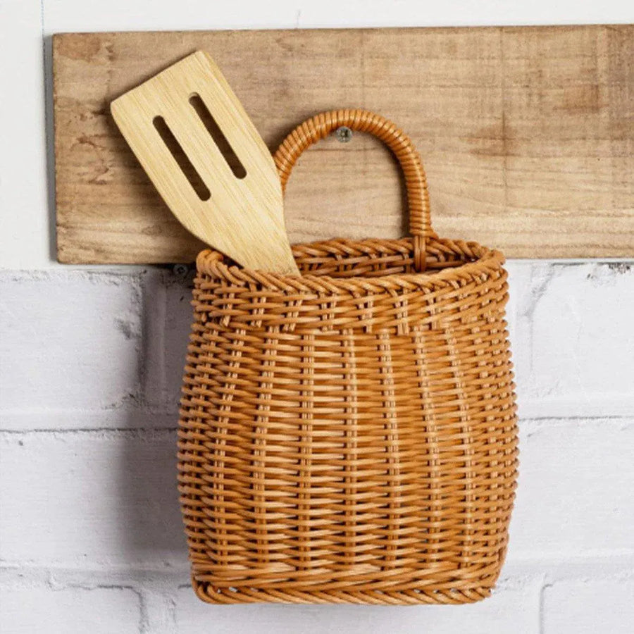 Vintage Wall Hanging Basket Kitchen Storage Basket Small Flower Basket Organizer - 15cm