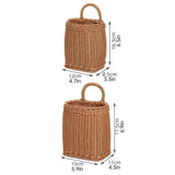 Vintage Wall Hanging Basket Kitchen Storage Basket Small Flower Basket Organizer - 15cm - Side View