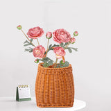 Vintage Wall Hanging Basket Kitchen Storage Basket Small Flower Basket Organizer - 15cm - Top-Down View