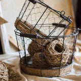 Carrying Storage Basket Iron Round Bucket Home Organizer Storage for Kitchen - Extra Image