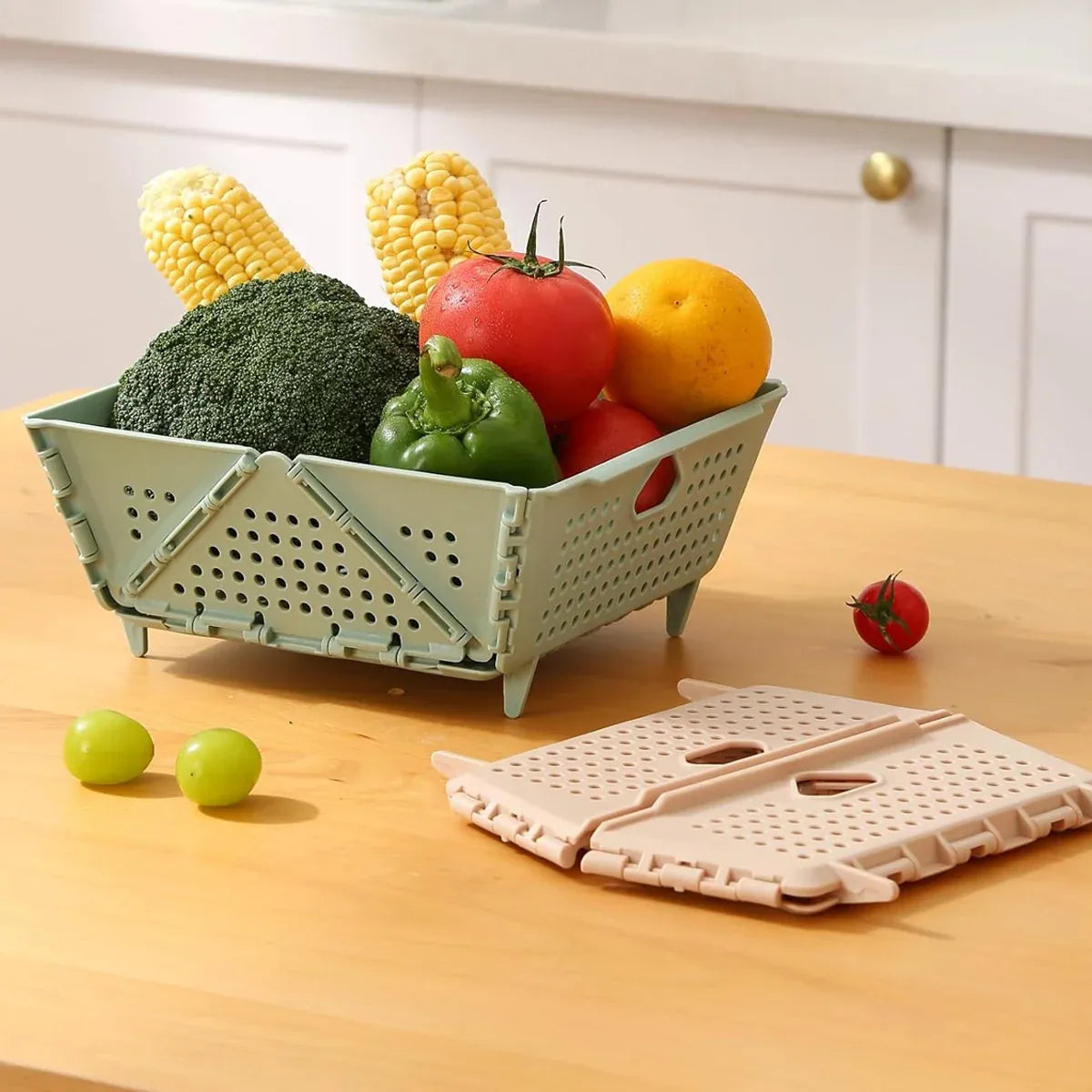 Collapsible Vegetable Washing Basket Foldable for Kitchen Sink