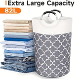 82L Large Capacity Laundry Basket for Dirty Clothes Toy Storage and Organizing - Black - Rear View