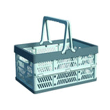 Foldable Portable Picnic Basket Lightweight Storage Basket for Outdoor Use - Blue - Low Angle