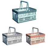 Foldable Portable Picnic Basket Lightweight Storage Basket for Outdoor Use - Grey