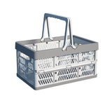 Foldable Portable Picnic Basket Lightweight Storage Basket for Outdoor Use - Grey - Close-Up Angle