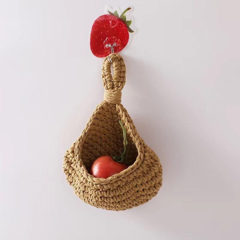 Hanging Wall Organizer Vegetable Fruit Basket Kitchen Storage Pouch Bag Diy 6Size - L