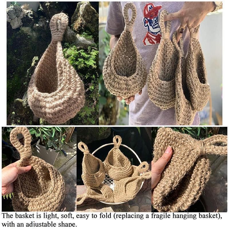 Hanging Wall Organizer Vegetable Fruit Basket Kitchen Storage Pouch Bag Diy 6Size - L