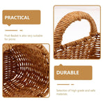 Imitation Rattan Woven Storage Basket Shelf Organizer Wash Rack for Home Decor - Large