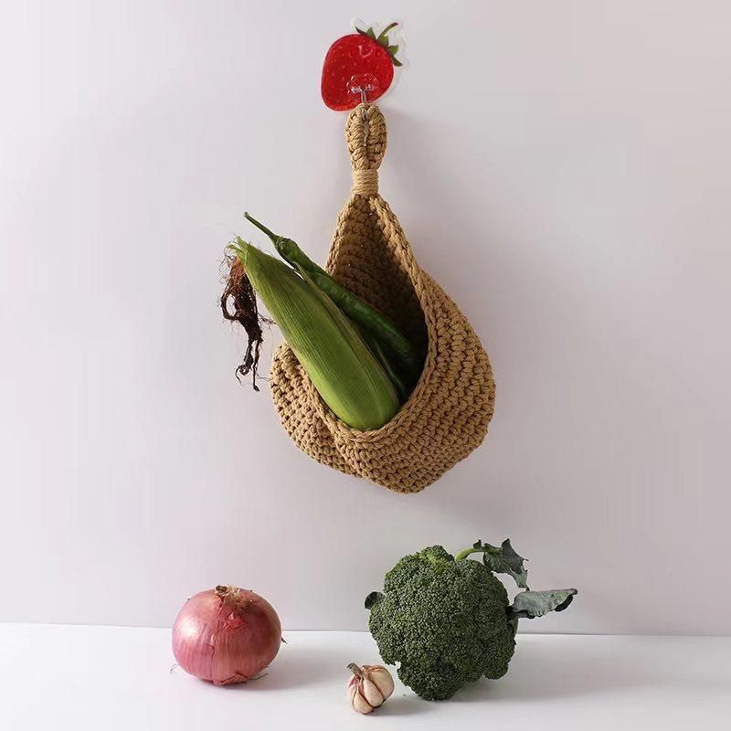 Hanging Wall Organizer Vegetable Fruit Basket Kitchen Storage Pouch Bag Diy 6Size - M
